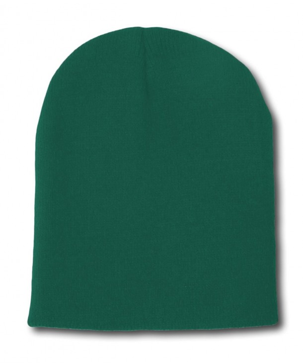 Blank Short Beanie Cap- Many Colors Available - Forest Green - CE112I1PCCH