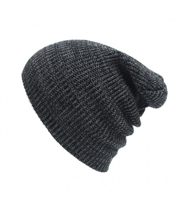 Perman Unisex Winter Warm Knit Crochet Ski Hat Braided Turban Headdress Caps - Dark Gray - C712N8ZL9CG