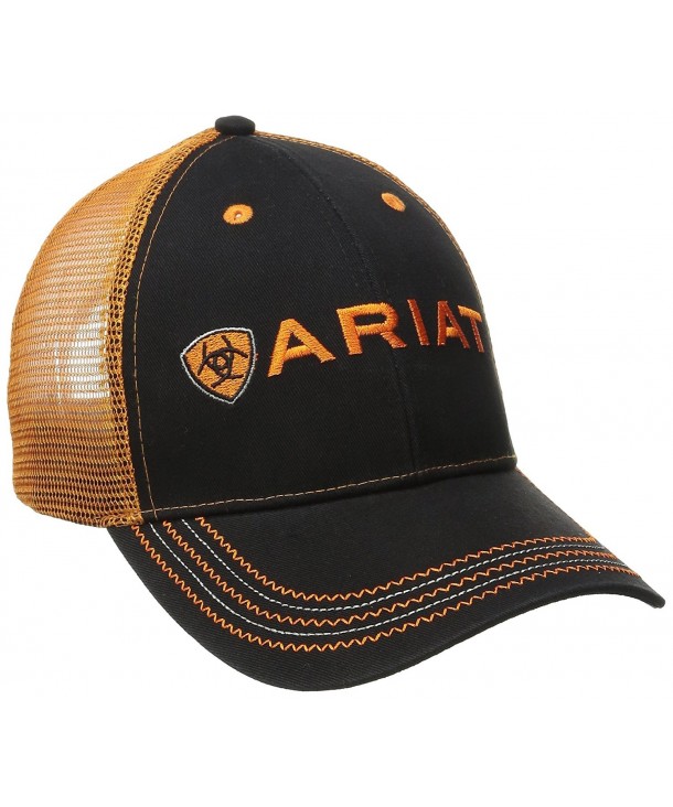 Ariat Men's Black Orange Mesh Hat - Orange - CT11Q4Z35DL