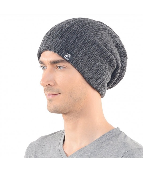 FORBUSITE Unisex Knit Long Daily Slouchy Beanie Skullcap - Dark Gray - CH126L93OV7