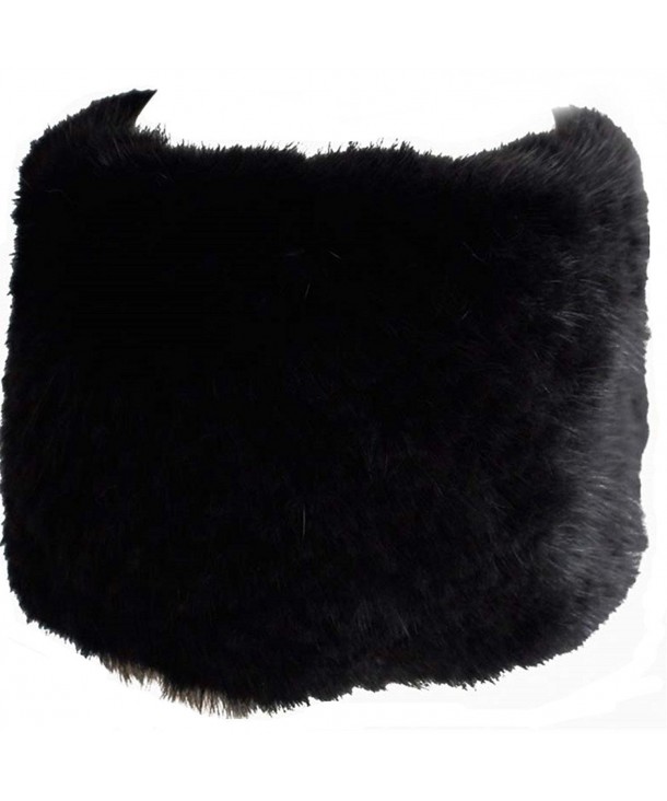 Valpeak Womens Winter Headbands Real Knitted Mink Fur Earmuff Hat Strong Elasticity - Black - CO128S1UD3D