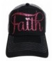 Glitter "Faith" Black/Grey Trucker Cap Hat Fashion - Hot Pink Glitter Letters - C712H5C2KNR