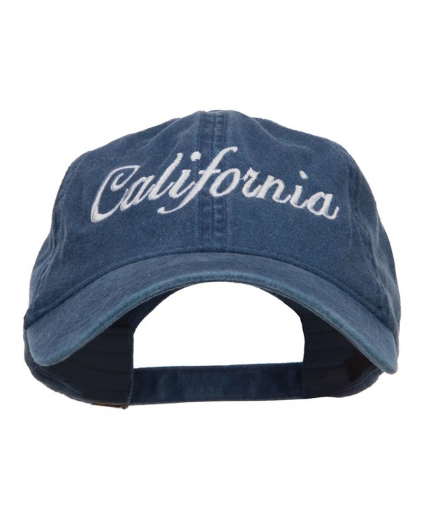 California Embroidered Washed Cap - Navy - CX124YM0J75