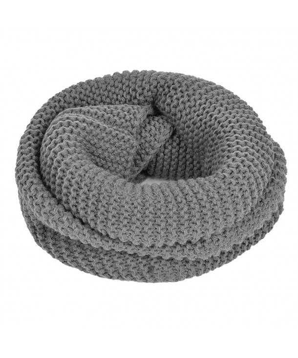 VBIGER Infinity Scarf Winter Warm Loop Knitted Scarf Unisex Casual Circle Scarf - Gray - CX1864HDZRO