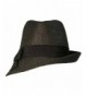 Black Fedora Hat With Slanted Brim - CW118CIK49B