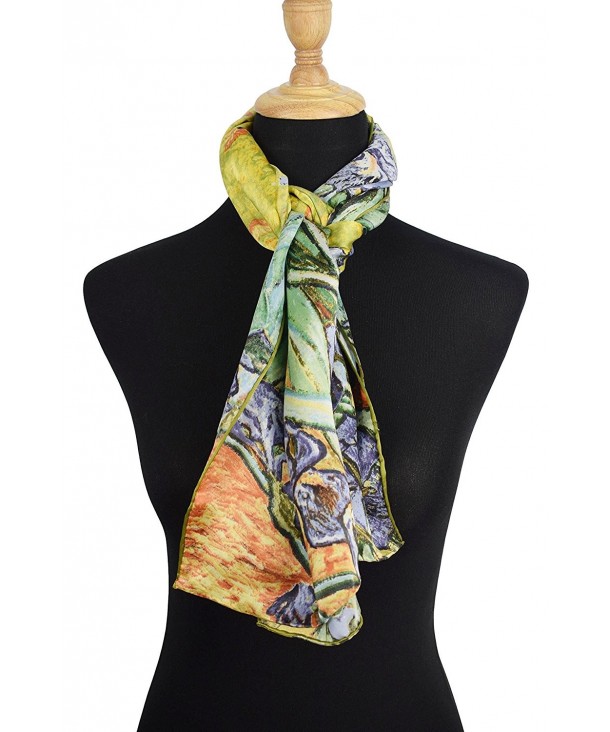 100% Luxurious Silk Scarf Van Gogh Famous Painted Scarves Irises ...