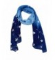Peach Couture Exclusive Womens Vibrant Patriotic Fading Star Print Light Scarf - Blue - CM123Q1BPYB