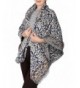 BodiLove Women's Stylish Pashminas Poncho Cape Shawl Wrap Blanket Scarf Holiday Gift - Navy Yellow - CQ186NXCGE3