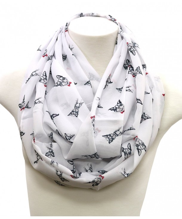 40% OFF Handmade Boston Terrier fashion infinity scarf by Di Capanni- Polka White - CM127QITJJX