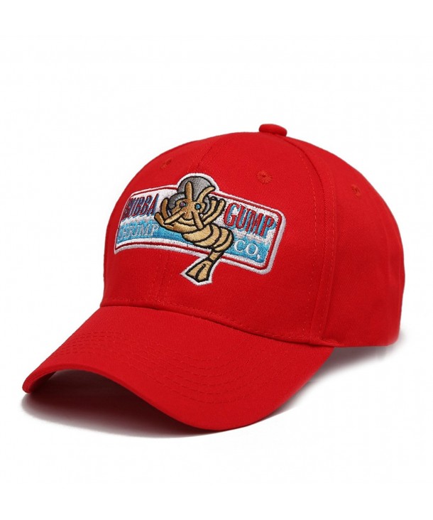 Venbond Unsex Adjustable Bubba Gump Baseball Cap Shrimp Co. Embroidery Hat - Red - CZ187IM46AX
