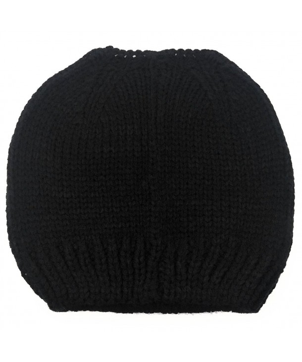 Messy Bun Beanie For Women Small- toboggan Hat With Pony Tail Hole ...