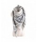 Women's Cozy Tartan Scarf Wrap Shawl Neck Stole Warm Plaid Checked Pashmina - Grey White - CA186GI4R9O