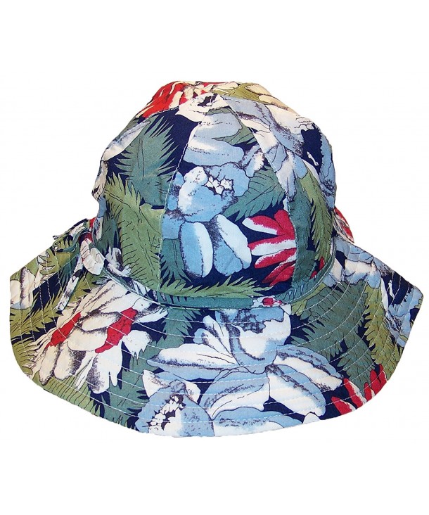 Womens Wide Brim Bucket Hat W/Floral Designs (One Size) Green/Blue/Red ...