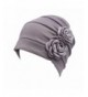 HONENNA Ruffle Chemo Turban headband Scarf Beanie Cap Hat for Cancer Patient - Gray - CM183RMXMOX