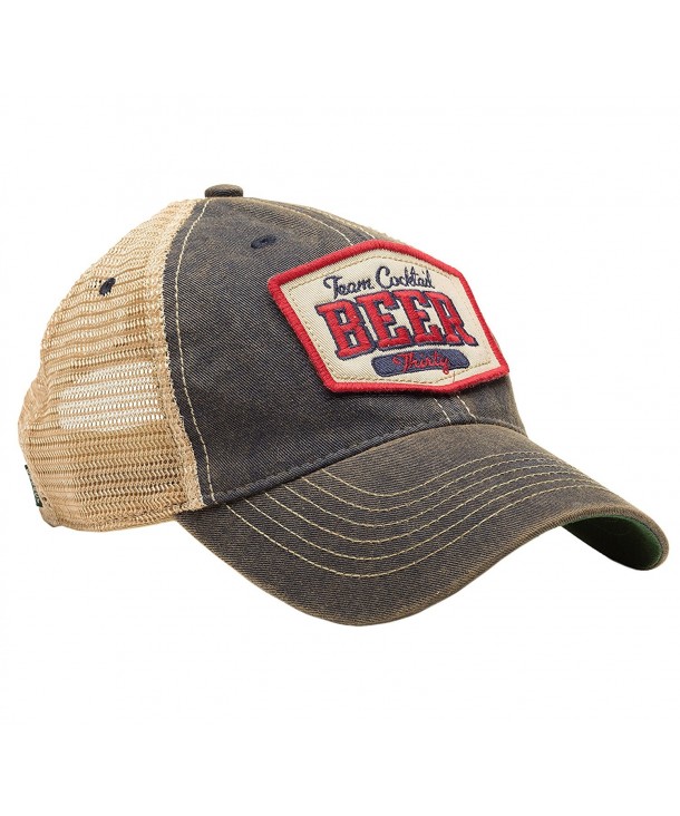 TEAM COCKTAIL Beer Thirty Mesh Trucker Hat - Navy Hat (Red w/Navy) - C311MX8M5QV
