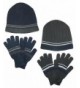 CTM Striped Beanie Gloves Winter in Men's Skullies & Beanies