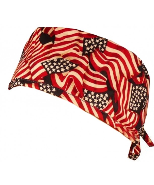 Mens And Womens Medical Scrub Cap - Tossed Us Flag - CS12ELBQ5QN