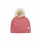 Joules Women's Bobble Cable Knit Hat with Faux Fur Pom - Soft Coral - CA1885YWX6I