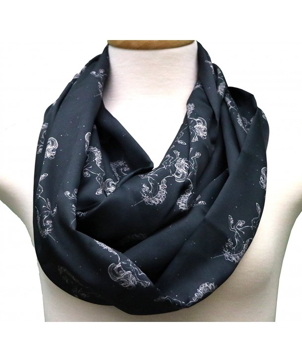 Handmade Unicorn Scarf Gift idea for her- birthday gift. Horse scarf infinity scarf - Black - CE12NT4YBB0