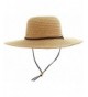 Simplicity Women's UPF 50+ Wide Brim Braided Straw Sun Hat with Lanyard - Natural-brown - C312DUXKZ55