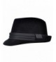 Men's All Season Fashion Wear Fedora Hat - Black - CM12BP1WTRL