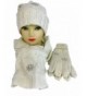 SNOWFLAKE Series Wool blended Gift Sets Hat- Glove and Scarf with Pearl Design - Beige - CC183XS20YW