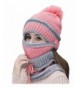 Annymall Womens Beanie Hat Scarf Mask 3 In 1 Set- Winter Warm Slouchy Knit Cap and Scarf - Pink - C4188IDQE9E