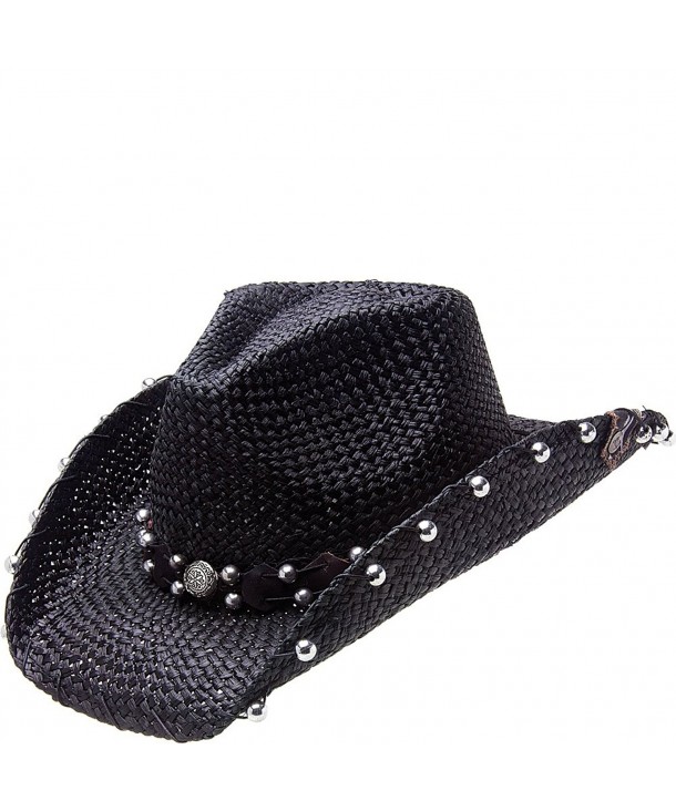 Peter Grimm Ltd Unisex Stallion Straw Cowboy Hat - Pgd4015-Blk-O - Black - CX11LBY53N5
