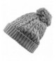 Heat Logic Womens Beanie (Grey Cable Knit With Cozy Lining and Pom) - CM182T4Y5UL