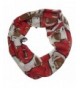 Football Yard Line Theme Team Colors Lightweight Thin Poly Infinity Scarf - White & Red - CC12O18FW00