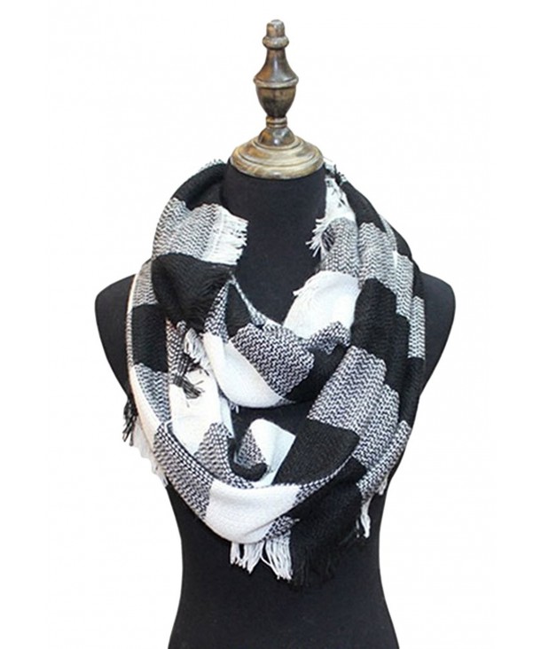 TagoWell Women Girl Thin Warm Plaid Print Infinity Scarf Circle Loop Scarves - Type 12 - C5187UDU3IX