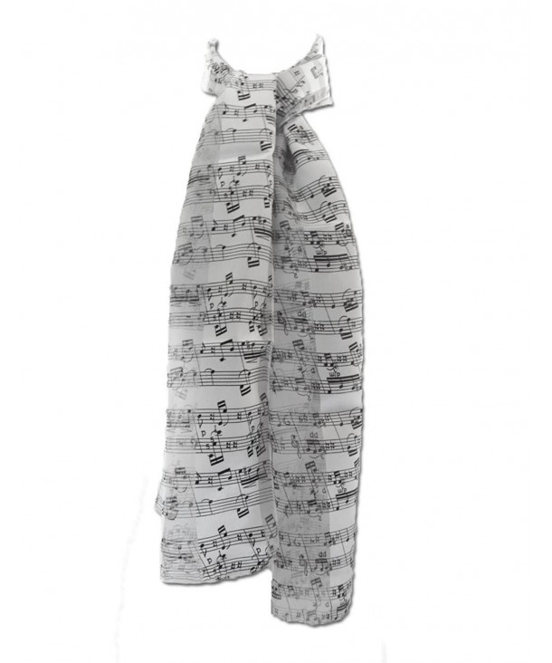 New Company Womens Sheet Music Note Choral Concert Scarf &ETH One Size - White - CD11FTFUDUP