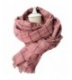 MeliMe Women Men Plaid Blanket Scarf Winter Wool Tartan Fringe Scarves Oversize Thick Wraps Shawl - Pink Plaid - CQ187NLYCO5