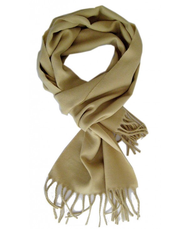Frost 100% Cashmere Scarf Soft Warm All Natural Cashmere Scarf - Beige - CD11ONTOU0R
