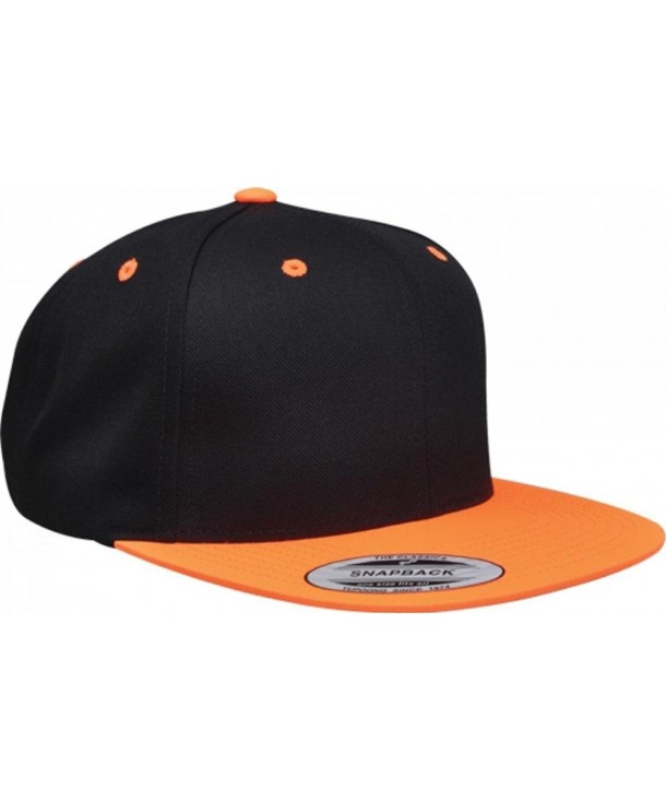 The Original Flexfit Classic SnapBack Cap - All Colors Available - Black/Neon Orange - C111H50ONIZ