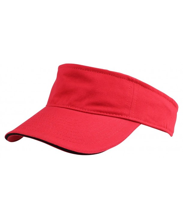 Blank Hat Washed Sandwich Cotton Visor in Red and Black - CF119N228PD