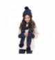 Women's Winter Warm Knitted Hat/Scarf/Gloves Set Clold Weather 3pcs Warm Set - Blue - CJ128WWKLTT