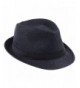 YueLian Men Women's Gentleman Straw Trilby Fedora Caps Panama Hat with Band - Black - C611MOCZ25H