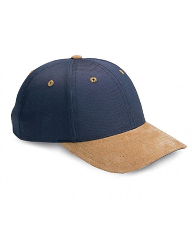 LOW PROFILE (STRUCTURED) TWILL CAP W SUEDE BILL - Navy - CP1108VG0I9