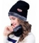 Aukmla Winter Thicker Warm Beanie Knitting Hat Scarf Set for Men and Women - Black - CU189ILIXT6