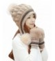 Bellady Women Winter Crochet Knit Ski Warm Beanie Pom Ball Hat - Hat Glove Set_beige - C1188KLXS8M
