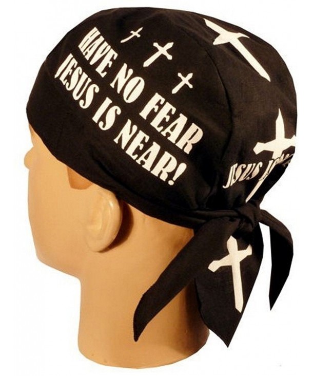 Skull Cap Biker Caps Headwraps Doo Rags - Have No Fear Jesus Is Near - C112ELHO0T1