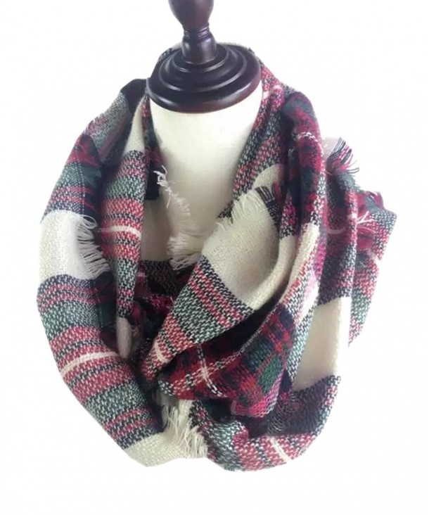 HONEYJOY Lady Comfort Warm Fashion Lovely Chunky Tartan Plaid Blanket Scarf Wrap - 5 - CZ12NGHYQPX