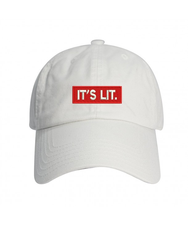 It's LIT Dad Hat Cotton Baseball Cap Polo Style Low Profile 12 Colors - White - CD1866935SY