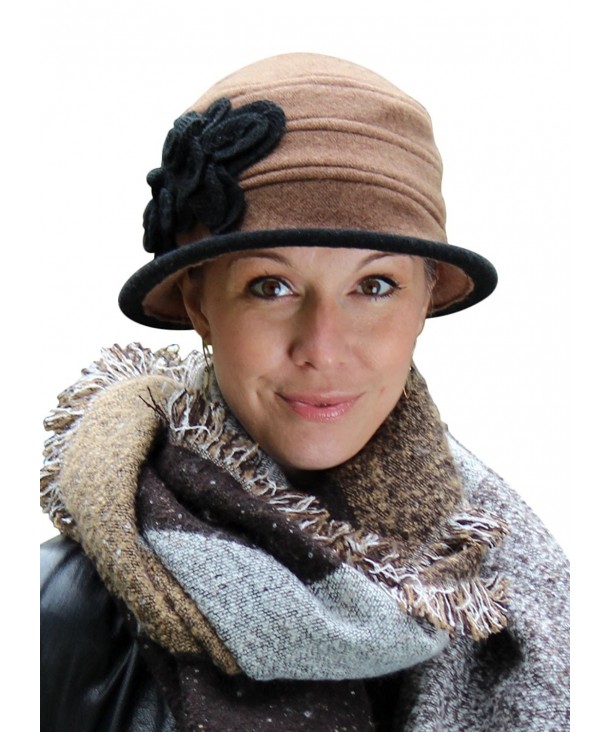 Wool Cloche Hat for Women Winter Dressy Cancer Headwear Warm Brown Black - CH127O5M75L