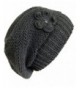 Frost Hats Slouchy Beret Chunk Knit Oversized Hat M2013-81 - Charcoal - CG11E3Z7MS3