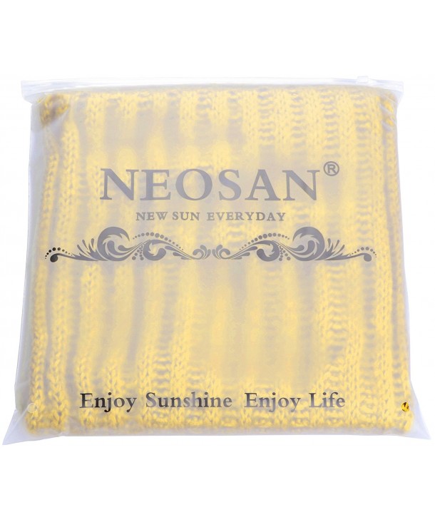 NEOSAN Women's Men Thick Winter Knitted Infinity Circle Loop Scarf - Straight Mustard - CH186OZ7250