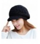 Geoot Womens Winter Warm Knit Caps Wool Snow Hats With Visor - Black - C4129XZFNCT