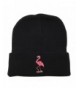 CZZYTPKK Flamingo Warm Winter Hat Knit Beanie Skull Cap Embroidered Soft Headwear - Black - CA1880DAWE6