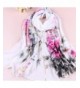 cytdesign Fashion Women Flower Ink Style Soft Voile Chiffon Scarves Wrap - White - CW11PSN5JCF